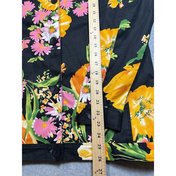 Morgan Cole Women’s Floral Button Up Jacket Black‎ With Floral AOP Size Medium - Picture 7 of 11